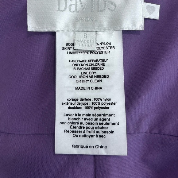 David's Bridal Lavender Lace Kids Dress - Picture 11 of 16